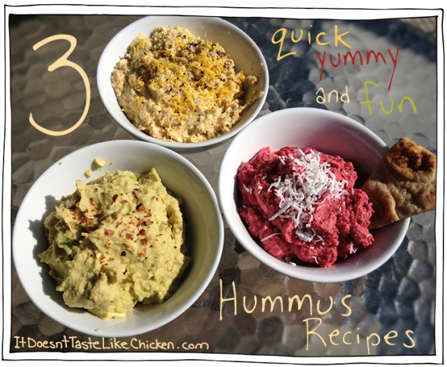 3 quick yummy and fun hummus recipes